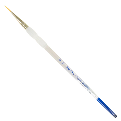 Royal Langnickel Soft-Grip Gold Taklon Brush - Short Handle, Short Liner #0