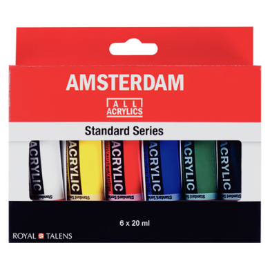 Royal Talens Amsterdam Acrylic Paint Set 0.67oz/20ml - (6 Pack) Standard Series