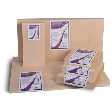 American Easel Cradled Birch Panel Board - Clear Gesso , 11" x 14"