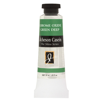 Richeson Shiva Series Casein Paint - (1.25oz/37mL) Chromium Oxide Green