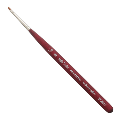Princeton Velvetouch Mixed Media Brush - Mini, Angle Shader 1/16"