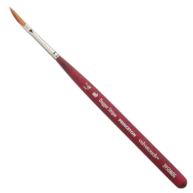 Princeton Velvetouch Mixed Media Brush - Mini, Dagger Striper 1/4"
