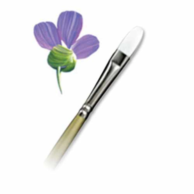 Royal Langnickel Snowhite Taklon Brush - Short Handle, Filbert #6