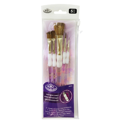 Royal Langnickel Soft-Grip Synthetic Sable Brush Set - (5 Pack) Set #316