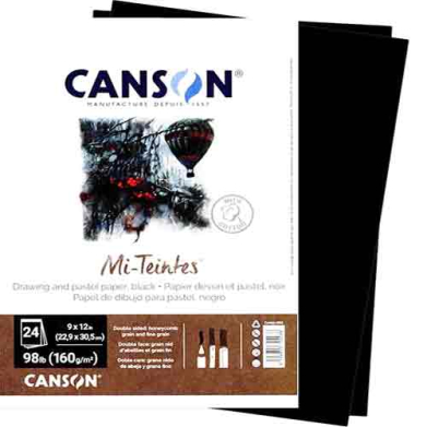 Canson Mi-Teintes drawing paper pad packaging with balloon artwork; 24 sheets, 9x12 in, 160 g/m²