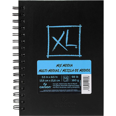 Canson XL Mix Media Hardbound Book 5.5" x 8.5" - (60 Sheets, 98lb)