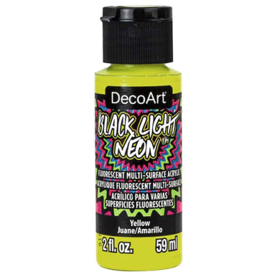 DecoArt Black Light Neon Acrylic Paint - (2oz/59ml) Yellow