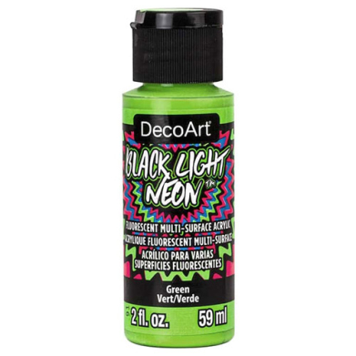 DecoArt Black Light Neon Acrylic Paint - (2oz/59ml) Green