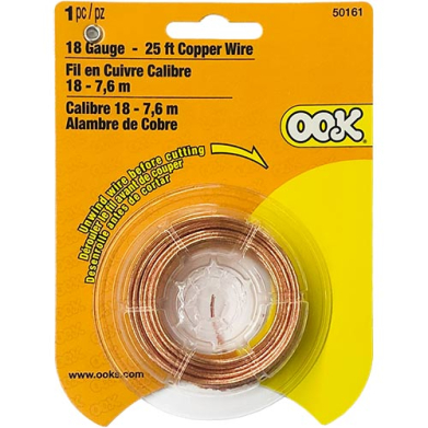 Ook Hobby Wire - (25ft) Copper, 18 Gauge