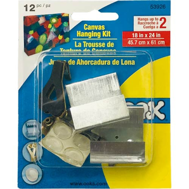 Ook Canvas Hanging Kit - (12 Pieces) 2 Medium Sets