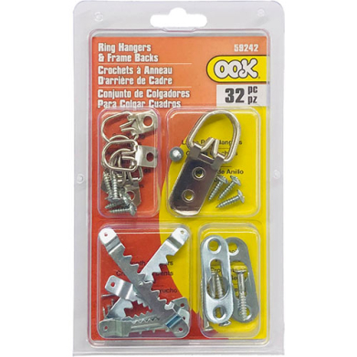 Ook Assorted Ring Hangers & Frame Backs - (32 Pieces)
