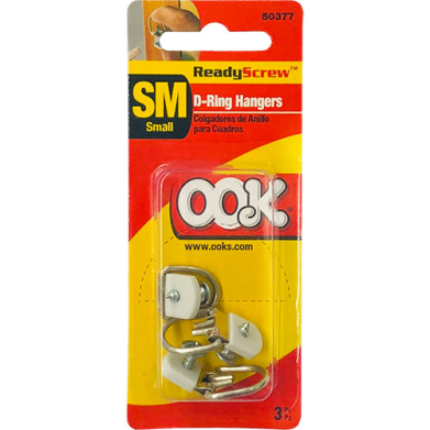 Ook Ready Screw D-Ring Hangers - (3 Sets) Small