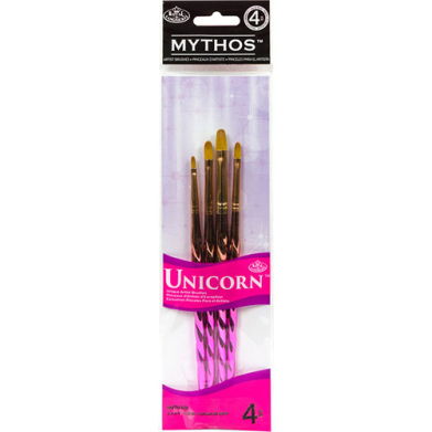 Royal Langnickel Mythos Unicorn Brush Set - (4 Pack) Assorted Filberts
