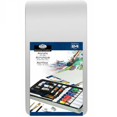 Royal Langnickel Large Essentials Tin Box Acrylic Painting Art Set - (24 Pieces) RSET-ART2401