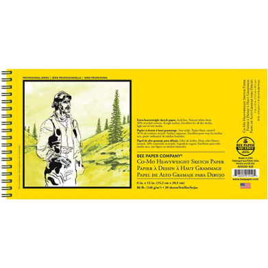 Bee Paper Co-Mo Heavyweight Sketch Paper Pad 6" x 12" - (30 Sheets, 86lb)