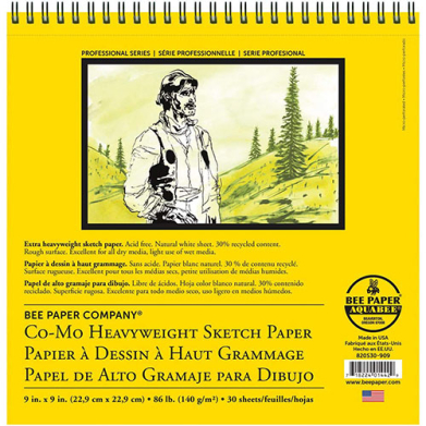 Bee Paper Co-Mo Heavyweight Sketch Paper Pad 9" x 9" - (30 Sheets, 86lb)