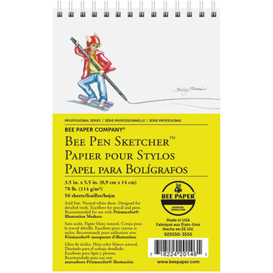Bee Paper Bee Pen Sketcher Pad 3.5" x 5.5" - (50 Sheets, 70lb)