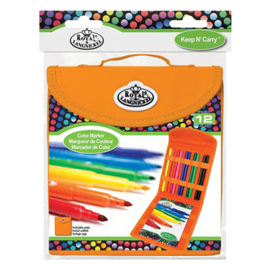 Royal Langnickel Cool Art Keep N' Carry Case Set - (12 Pieces) Color Marker RTN-168