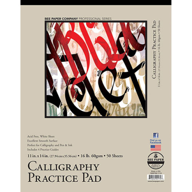 Bee Paper Calligraphy Practice Pad 11" x 14" - (50 Sheets, 16lb)