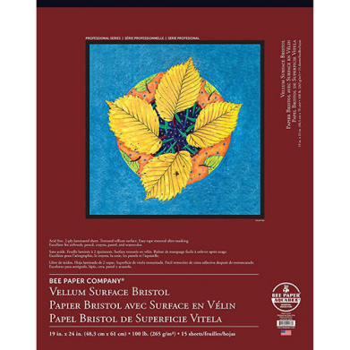 Bee Paper Vellum Surface Bristol Pad 19" x 24" - (15 Sheets, 100lb)