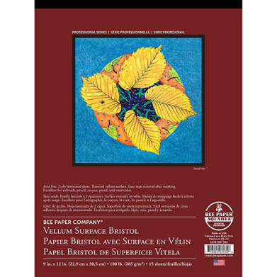 Bee Paper Vellum Surface Bristol Pad 9" x 12" - (15 Sheets, 100lb)