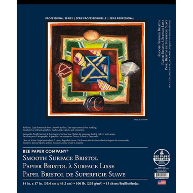 Bee Paper Smooth Surface Bristol Pad 14" x 17" - (15 Sheets, 100lb)