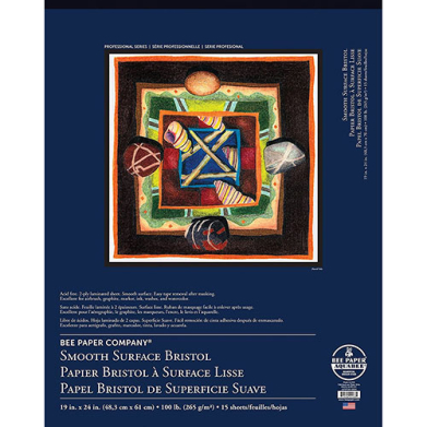 Bee Paper Smooth Surface Bristol Pad 19" x 24" - (15 Sheets, 100lb)