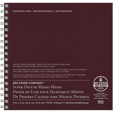 Bee Paper Super Deluxe Mixed Media Journal 9" x 9" - (60 Sheets, 93lb)