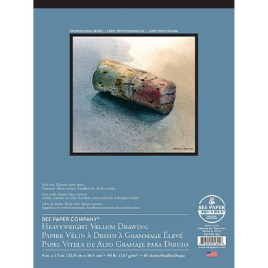 Bee Paper Heavyweight Vellum Drawing Pad 9" x 12" - (40 Sheets, 90lb)