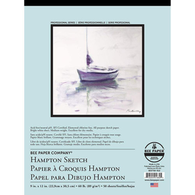 Bee Paper Hampton Sketch Pad 9" x 12" - (50 Sheets, 60lb)