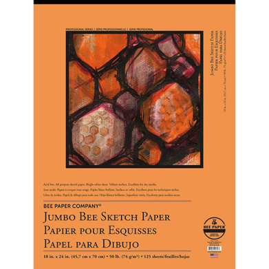 Bee Paper Jumbo Bee Sketch Paper Pad 18" x 24" - (125 Sheets, 50lb)
