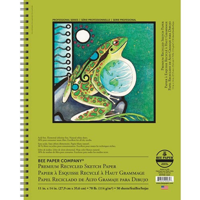 Bee Paper Premium Recycled Sketch Paper Pad 11" x 14" - (50 Sheets, 70lb)