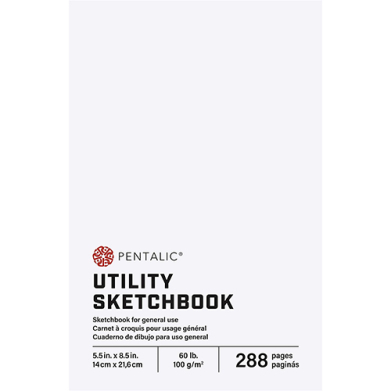 Pentalic Utility Sketchbook 5.5" x 8.5" - (288 Pages, 60lb)