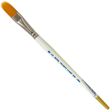 Royal Langnickel Royal Gold Brush for Acrylic & Watercolor - Filbert Comb 1/2"
