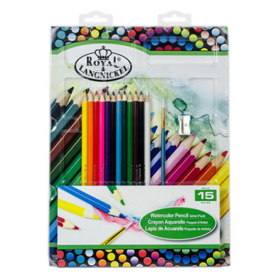 Royal Langnickel Cool Art Artist Watercolor Pencil Set - (15 Pieces) RTN-105