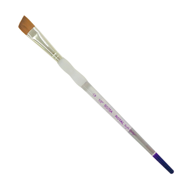 Royal Langnickel Soft-Grip Synthetic Sable Brush - Short Handle, Angular 1/2"