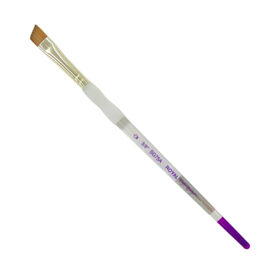 Royal Langnickel Soft-Grip Synthetic Sable Brush - Short Handle, Angular 3/8"