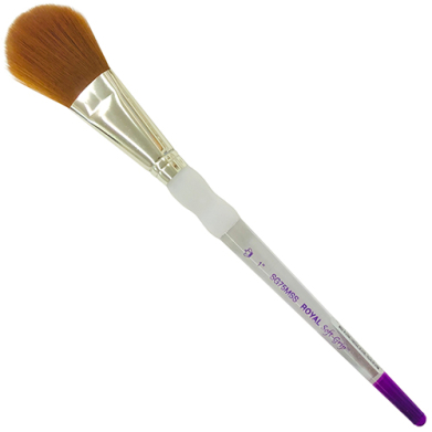 Royal Langnickel Soft-Grip Synthetic Sable Brush - Short Handle, Oval Mop 1"