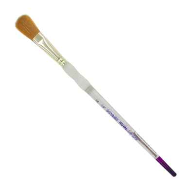 Royal Langnickel Soft-Grip Synthetic Sable Brush - Short Handle, Oval Mop 1/2"