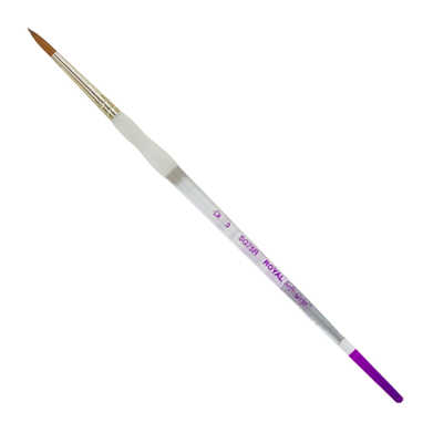 Royal Langnickel Soft-Grip Synthetic Sable Brush - Short Handle, Round #3