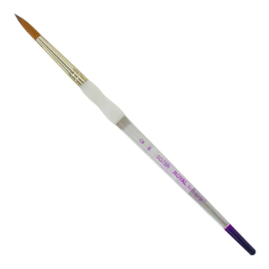 Royal Langnickel Soft-Grip Synthetic Sable Brush - Short Handle, Round #8