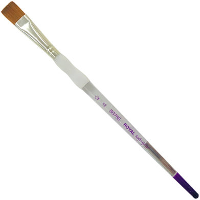 Royal Langnickel Soft-Grip Synthetic Sable Brush - Short Handle, Shader #12