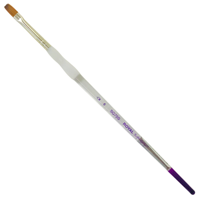 Royal Langnickel Soft-Grip Synthetic Sable Brush - Short Handle, Shader #6