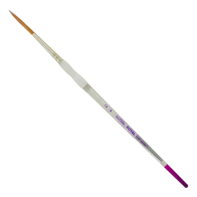 Royal Langnickel Soft-Grip Synthetic Sable Brush - Short Handle, Script Liner #6