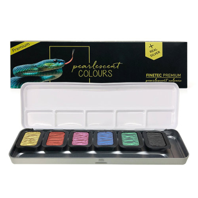 FineTec  Premium Pearlescent Watercolor Set - (6 Pack) Jewel Tones