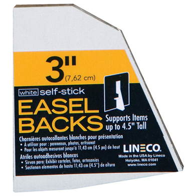 Lineco Self-Stick Easel Backs - (5 Pack) 3" White