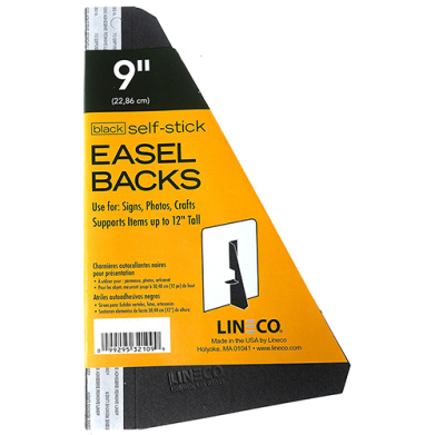 Lineco Self-Stick Easel Backs - (25 Pack) 9" Black