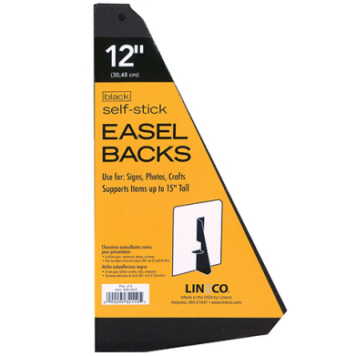 Lineco Self-Stick Easel Backs - (25 Pack) 12" Black