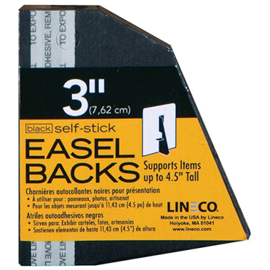 Lineco Self-Stick Easel Backs - (25 Pack) 3" Black