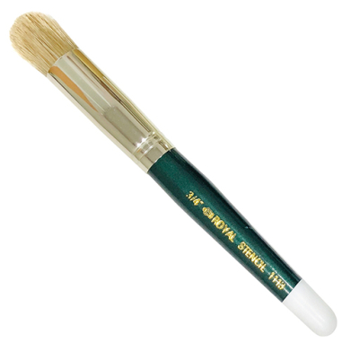 Royal Langnickel White Bristle Stencil Brush - Domed 3/4"